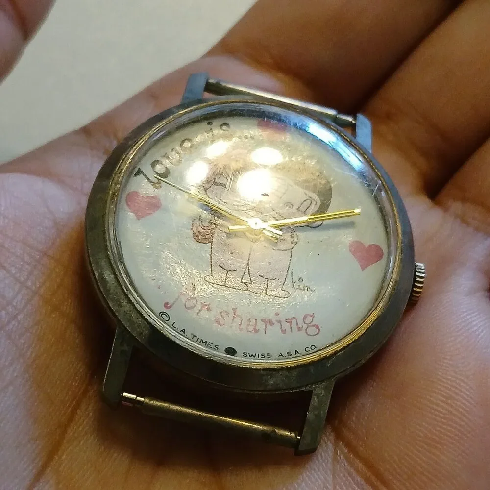 Parts/Repair Vtg 1970s Love Is Watch Kim Casali LA Times Swiss ASA Co Quartz